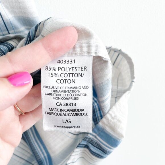 Cloudveil Mens Shirt Casual Button Down Regular Fit Plaid Short Sleeved Large - Picture 4 of 9